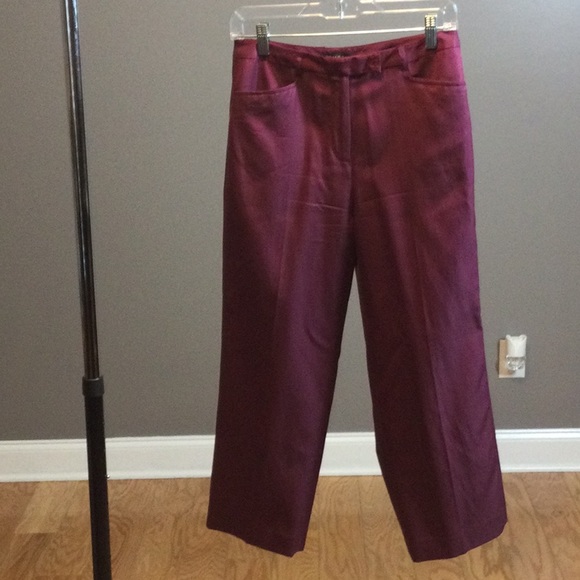 4 Peck & Peck fuchsia silk lined Capri pants - Picture 5 of 14